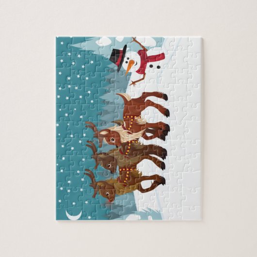 Rentier im Schnee Puzzle (Vertikal)