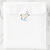 Rentier im Schnee Runder Aufkleber (Tasche)