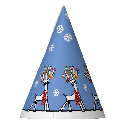 Rentier im Schnee Weihnachtshut des Party Partyhütchen (Links)