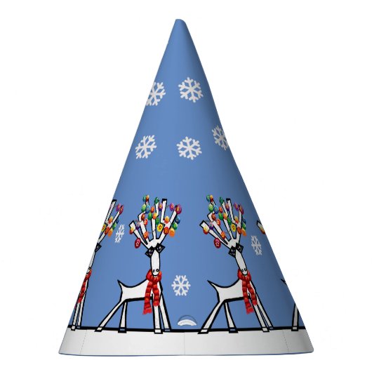 Rentier im Schnee Weihnachtshut des Party Partyhütchen (Rechts)