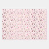 Rentier im Wald in Pfefferminzgrün und rosa Wrackf Geschenkpapier Set (Vorderseite)