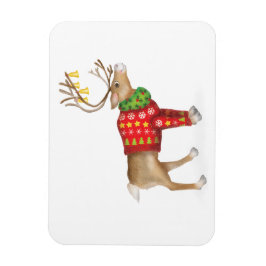 Rentier im Weihnachtsjumper-Magneten Magnet