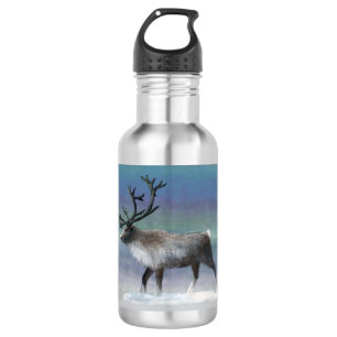 Rentier im Winter Edelstahlflasche