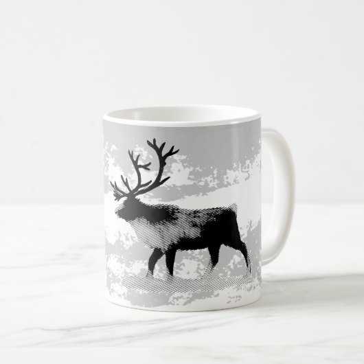 Rentier im Winter Kaffeetasse (VorderseiteRechts)