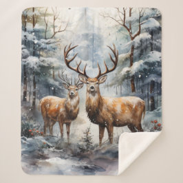 Rentier im Winter Wonderland Sherpadecke