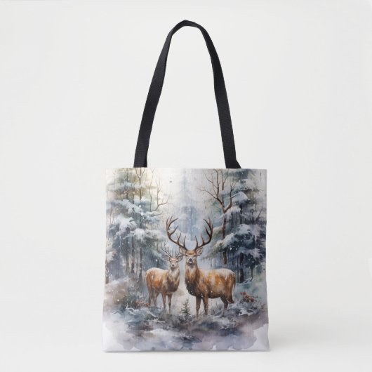 Rentier im Winter Wonderland Tasche (Vorderseite)