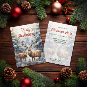 Rentier im Winter Wonderland Weihnachts-Party Einladung