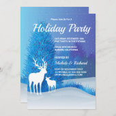 Rentier in der Schnee-Party Einladung (Vorne/Hinten)