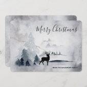 Rentier in der Wildgrau-Wasserfarbe Weihnachten (Vorne/Hinten)