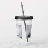 Rentier in der Wildgrau-Wasserfarbe Weihnachten Acryltrinkbecher (Links)