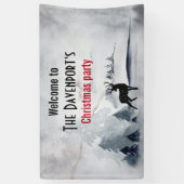 Rentier in der Wildgrau-Wasserfarbe Weihnachten Banner (Vertikal)