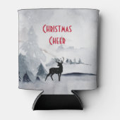 Rentier in der Wildgrau-Wasserfarbe Weihnachten Dosenkühler (Vorderseite)