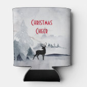 Rentier in der Wildgrau-Wasserfarbe Weihnachten Dosenkühler (Rückseite)