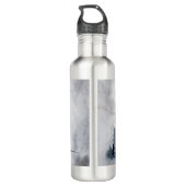 Rentier in der Wildgrau-Wasserfarbe Weihnachten Edelstahlflasche (Rückseite)