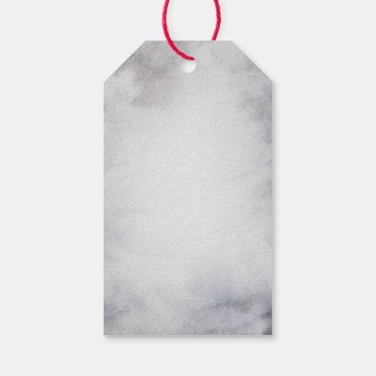 Rentier in der Wildgrau-Wasserfarbe Weihnachten Geschenkanhänger (Rückseite)