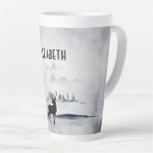 Rentier in der Wildgrau-Wasserfarbe Weihnachten Milchtasse (Rechte Ecke)