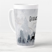 Rentier in der Wildgrau-Wasserfarbe Weihnachten Milchtasse (Linke Ecke)