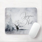 Rentier in der Wildgrau-Wasserfarbe Weihnachten Mousepad (Mit Mouse)