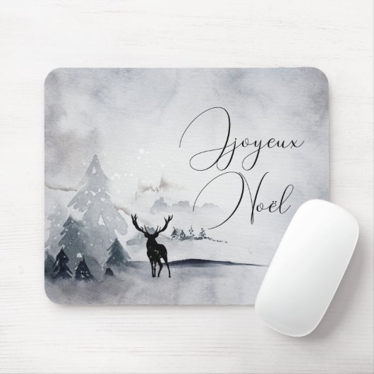 Rentier in der Wildgrau-Wasserfarbe Weihnachten Mousepad (Mit Mouse)