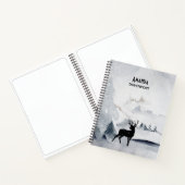 Rentier in der Wildgrau-Wasserfarbe Weihnachten Notizblock (Innenseite)