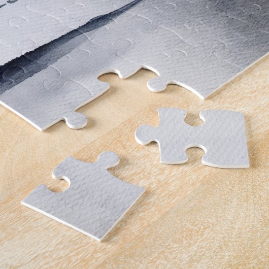 Rentier in der Wildgrau-Wasserfarbe Weihnachten Puzzle (Seite)