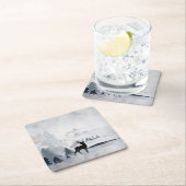 Rentier in der Wildgrau-Wasserfarbe Weihnachten Rechteckiger Pappuntersetzer (Vor Ort)