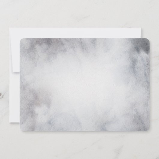 Rentier in der Wildgrau-Wasserfarbe Weihnachten Save The Date (Rückseite)