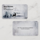 Rentier in der Wildgrau-Wasserfarbe Weihnachten Visitenkarte (Vorne/Hinten)