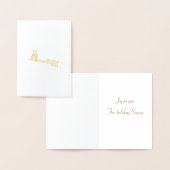 Rentier in Gold Weihnachtskarten Folienkarte (Anzeige)