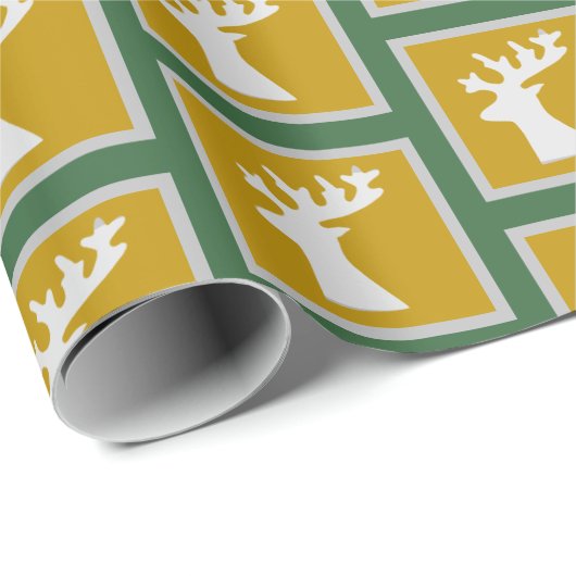 Rentier in Golden and Green Geschenkpapier (Rolleneckpunkt)