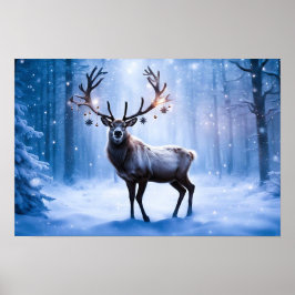 Rentier in Magical Forest Poster