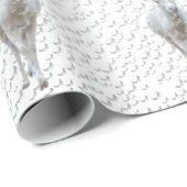 Rentier in Snowstorm Wrapping Paper Geschenkpapier (Rolleneckpunkt)