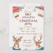 Rentier in Sweater Ugly Sweater Weihnachtsgebäck P Einladung (Vorderseite)