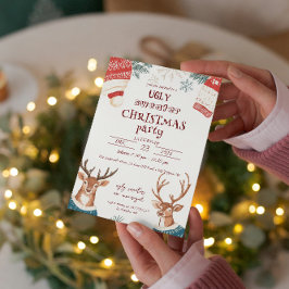 Rentier in Sweater Ugly Sweater Weihnachtsgebäck P Einladung