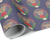 Rentier in Ugly Holiday Sweater Wrapping Paper Geschenkpapier (Rolleneckpunkt)