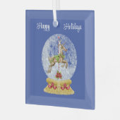 Rentier in Water Globe Ornament Aus Glas (Vorderseite links)