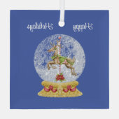 Rentier in Water Globe Ornament Aus Glas (Rückseite)