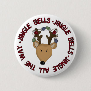 Rentier Jingle Bells Tshirts und Geschenke Button
