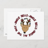 Rentier Jingle Bells Tshirts und Geschenke Postkarte (Vorne/Hinten)