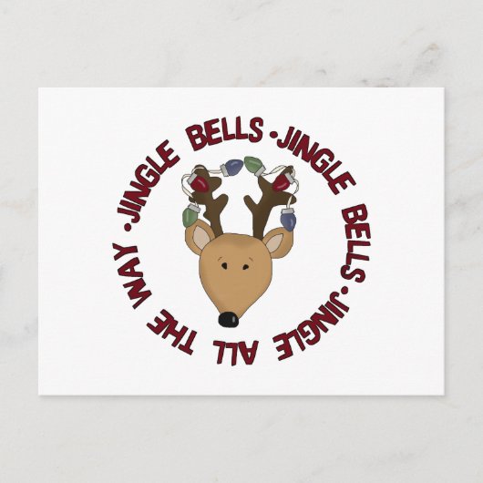 Rentier Jingle Bells Tshirts und Geschenke Postkarte (Vorderseite)