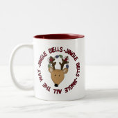 Rentier Jingle Bells Tshirts und Geschenke Zweifarbige Tasse (Links)