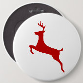 Rentier Jump Weihnachts Rote Silhouette Golf Balls Button (Vorne & Hinten)