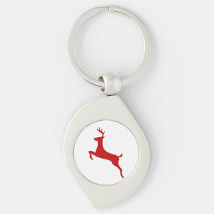 Rentier Jump Weihnachts Rote Silhouette Golf Balls Schlüsselanhänger