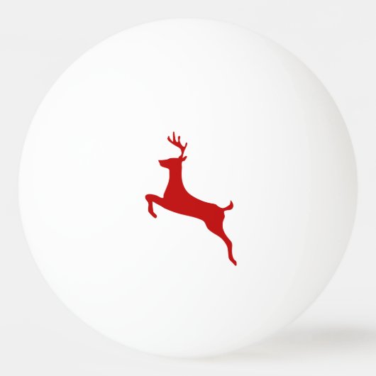 Rentier Jump Weihnachts Rote Silhouette Golf Balls Tischtennisball (Vorderseite)