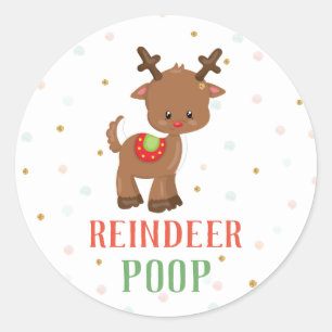 Rentier Kacke Weihnachtsliebhaber Round Stickers