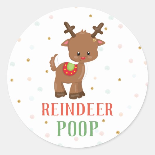 Rentier Kacke Weihnachtsliebhaber Round Stickers (Vorderseite)