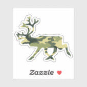 Rentier/Karibik-Waldkamouflage / Camouflage Aufkleber (Blatt)