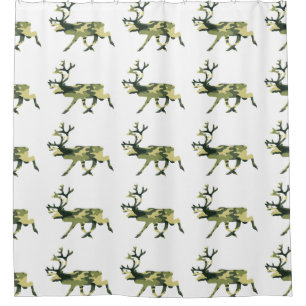 Rentier/Karibik-Waldkamouflage / Camouflage Duschvorhang