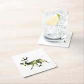 Rentier/Karibik-Waldkamouflage / Camouflage Rechteckiger Pappuntersetzer (Vor Ort)