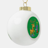 Rentier Keramik Ball Weihnachtsschmuck Keramik Kugel-Ornament (Links)